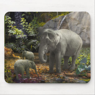 TAPIS DE SOURIS ELEPHANT FAMILY GREEN ROOM
