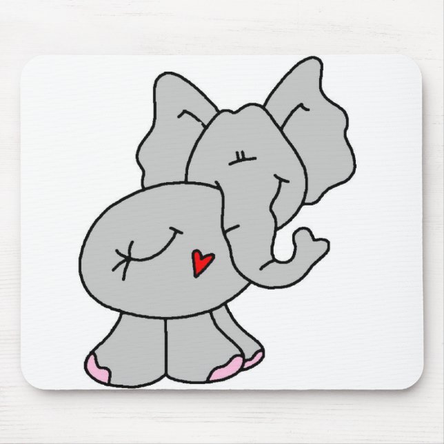 Tapis De Souris Éléphant gris mignon (Devant)