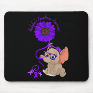 Tapis De Souris Elephant Hydrocephalus Awareness Blue Ribbon Glass