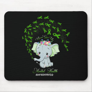 Tapis De Souris Elephant Santé mentale Sensibilisation Cadeau Guer