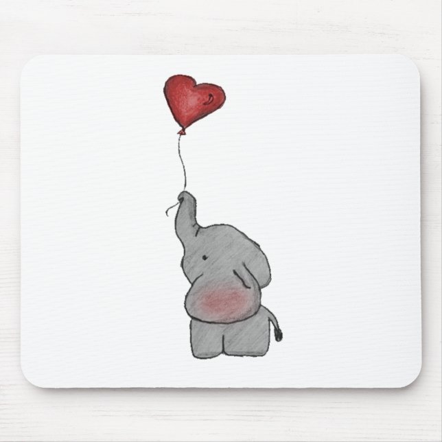 Tapis De Souris Éléphant tenant le ballon (Devant)