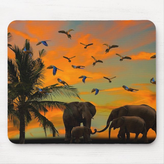 Tapis De Souris Eléphants africains (Devant)