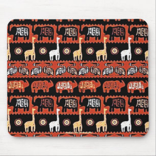 Tapis De Souris Elephants & Giraffes Art Tribal Africain Mousepad