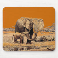 Eléphants Mousepad