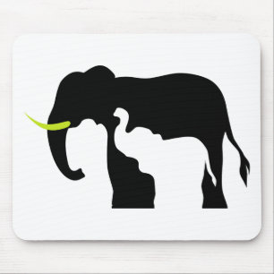 Tapis De Souris Eléphants noirs et blancs