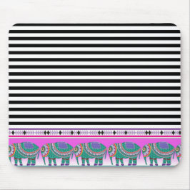 Tapis De Souris Eléphants Ornat Black Stripped tendance