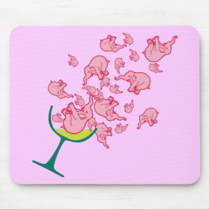 Tapis De Souris Éléphants roses