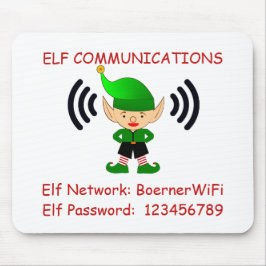 Tapis De Souris Elf Noël Wi-Fi Guest Ordinateur Bureau Chambre