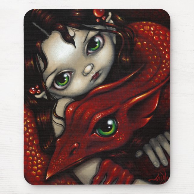 Tapis De Souris "Elf premier et son dragon" Mousepad (Devant)