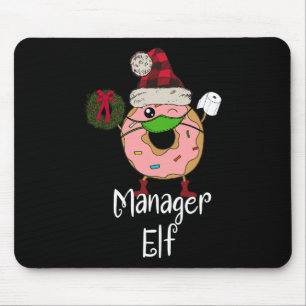 Tapis De Souris Elfe Manager Quarantine Noël Drôle Donut Meme