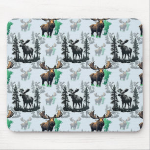 Tapis De Souris Elk Moose Antlers Deer Design Motif