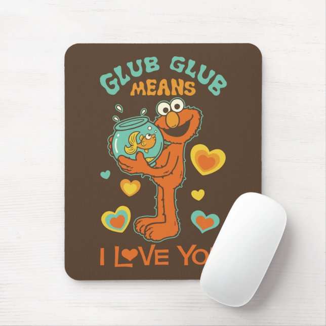 Tapis De Souris Elmo tenant son poisson rouge (Avec souris)