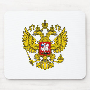 Tapis De Souris Emblème de l'aigle jaune impérial russe à doubl