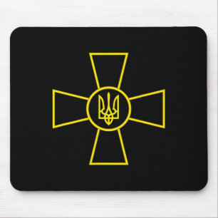 Tapis De Souris Emblème des forces armées ukrainiennes Drapeau de