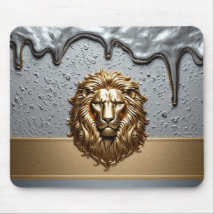 Tapis De Souris Emblème Lion d'Or Symbole de Luxe Royal 🦁