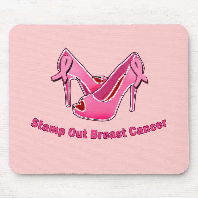 Tapis De Souris Emboutissez les stylets de cancer du sein (Devant)