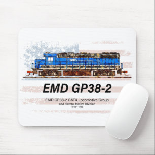 Tapis De Souris EMD GP38-2 Locomotive diesel et drapeau américain