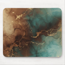 Emerald Copper Marble Luxe Mousepad