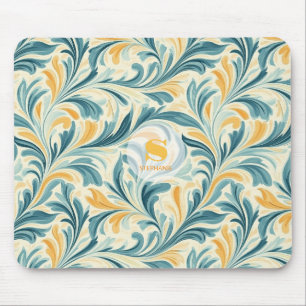 Tapis De Souris Emerald Green et Gold Paisley Motif