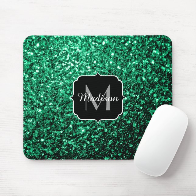 Tapis De Souris Emerald Green fausse parties scintillant scintille (Avec souris)