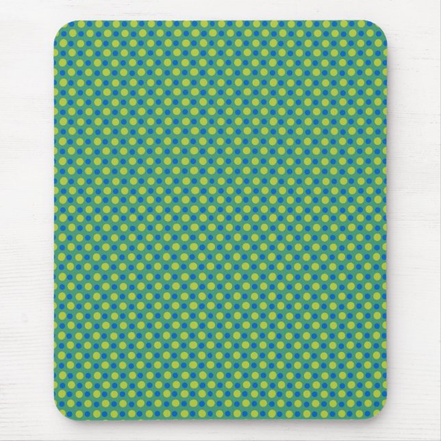 Tapis De Souris Emerald Mousepad, Pois bleu et vert (Devant)