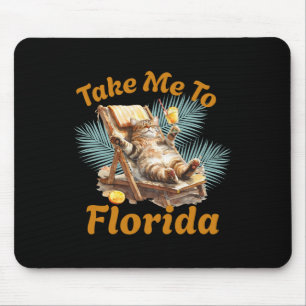 Tapis De Souris Emmenez-Moi En Floride Vacances D'été Plage Chat M