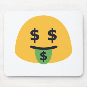 Tapis De Souris Emoji de la bouche d'argent