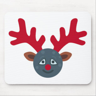 Tapis De Souris emoji de lune de rennes de noël
