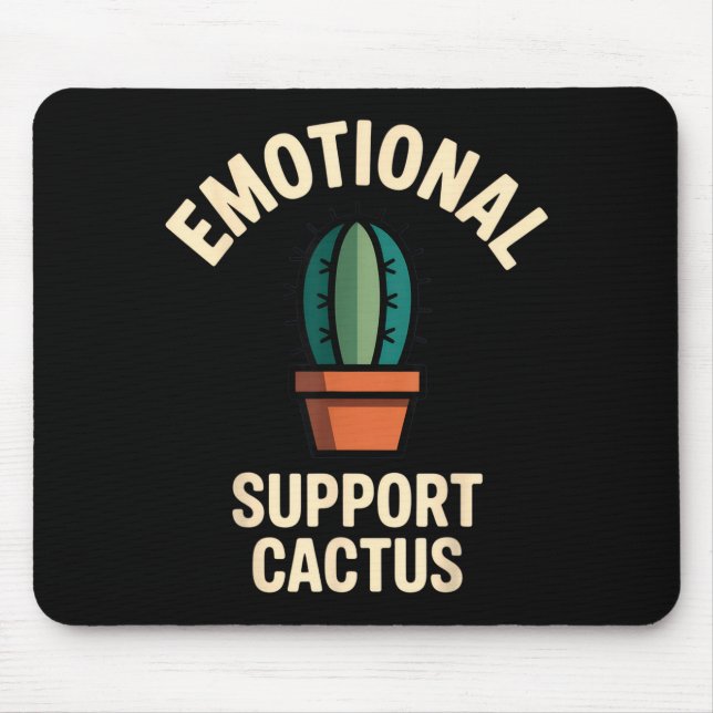 Tapis De Souris Emotional Suprt Cactus Funny Succulent Humor Outfi (Devant)