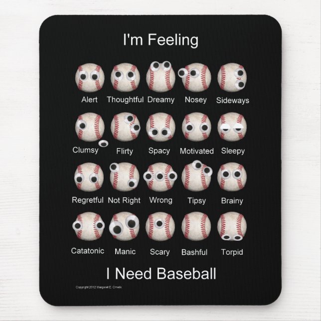 Tapis De Souris Emotions de baseball Mousepad (Devant)