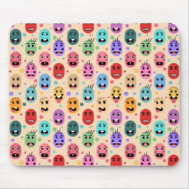 Tapis De Souris Émotions Visages colorés