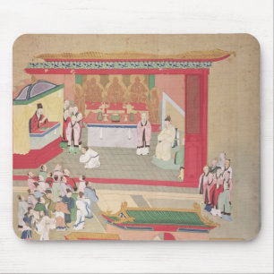 Tapis De Souris Empereur Hui Tsung pratiquant avec le bouddhiste