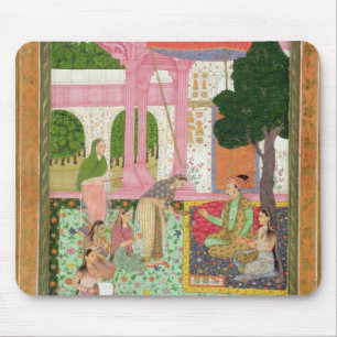 Tapis De Souris Empereur Jahangir (1569-1627) avec son époux et