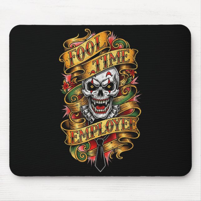 Tapis De Souris Employé de temps fou humour de bureau drôle  (Devant)