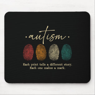 Tapis De Souris Empreinte D'Autisme Chaque Impression Dit Un Autre