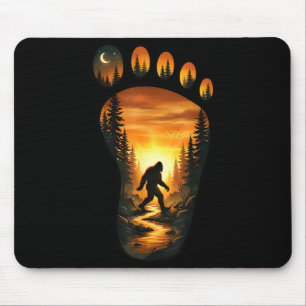 Tapis De Souris Empreinte de Bigfoot Sasquatch Forêt Coucher de so