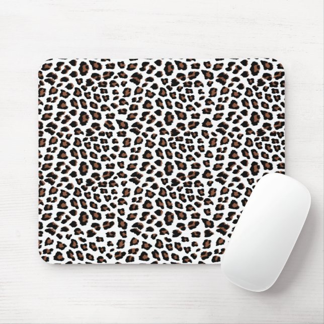Tapis De Souris Empreinte de léopard blanc (Avec souris)