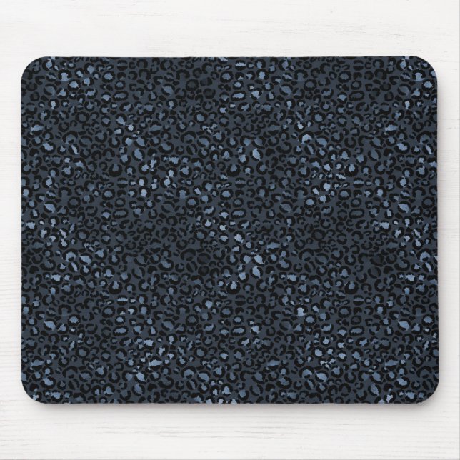 Tapis De Souris Empreinte de léopard bleu de la marine (Devant)