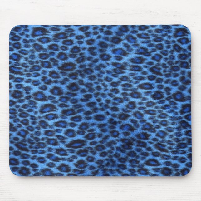 Tapis De Souris Empreinte de léopard bleu Mousepad (Devant)