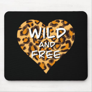 Tapis De Souris Empreinte de léopard coeur sauvage et libre T-