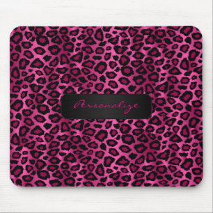 Tapis De Souris Empreinte de léopard d'Ikat de roses indien et de