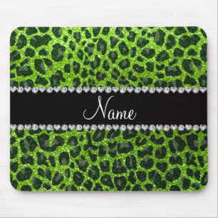 Tapis De Souris Empreinte de léopard d'parties scintillant verte d