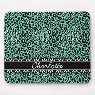Tapis De Souris Empreinte de léopard et dentelle à la mode
