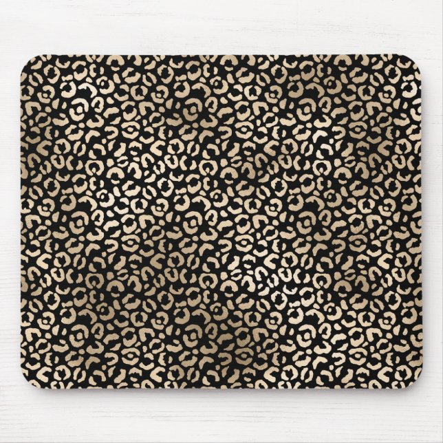 Tapis De Souris Empreinte de léopard Gold Black Glam (Devant)