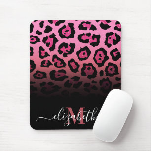 Tapis De Souris Empreinte de léopard Parties scintillant rose