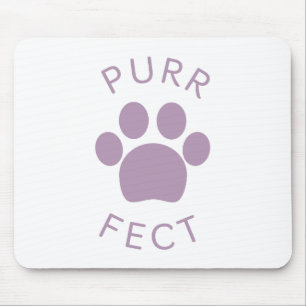Tapis De Souris Empreinte de patte Cat Parfait Purple Purple Purr