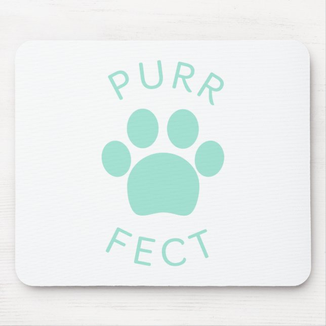 Tapis De Souris Empreinte de patte Cat Parfect Bleu clair Pur (Devant)