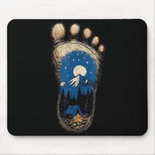Tapis De Souris Empreinte de patte de Bigfoot camping montagne sas