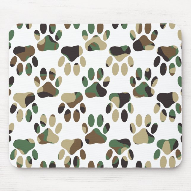 Tapis De Souris Empreinte de patte de chien Motif Camo (Devant)