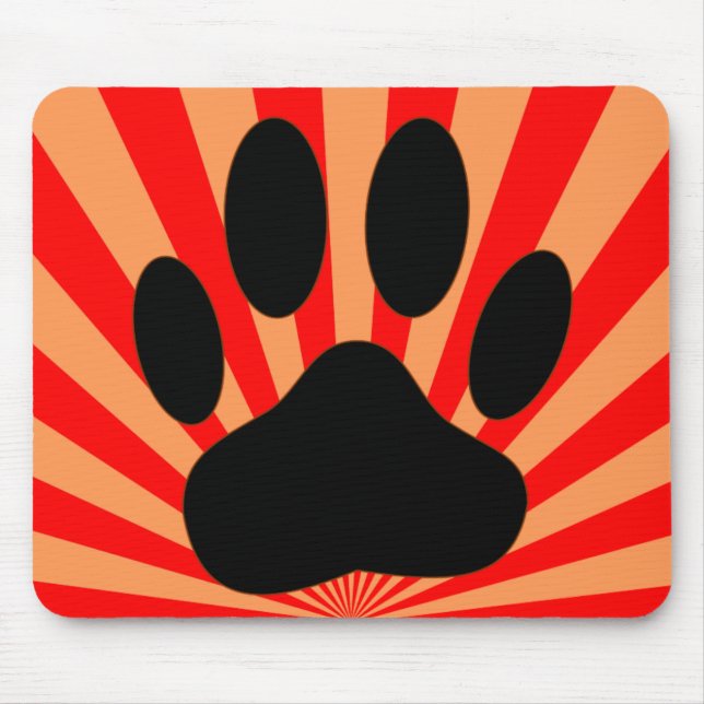 Tapis De Souris Empreinte de patte de chien radiant (Devant)